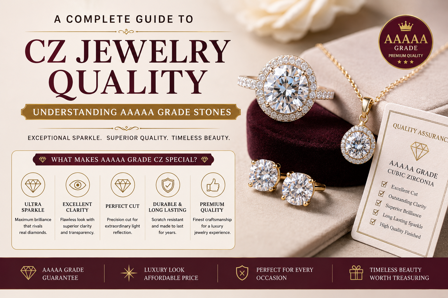 A Complete Guide to CZ Jewelry Quality: Understanding AAAAA Grade Stones